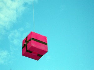 giftbox on a string